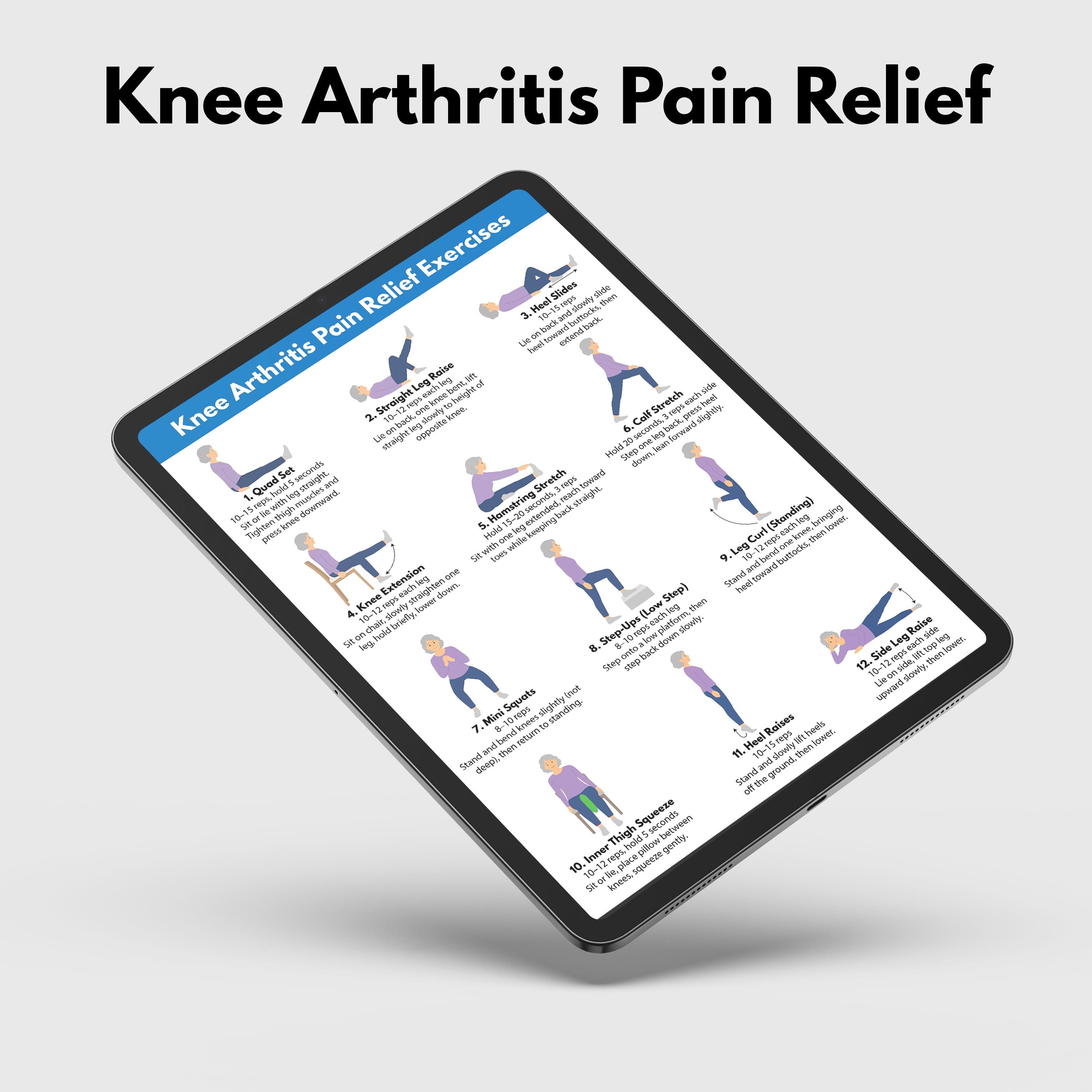 Knee Pain Exercises for Seniors, Knee Arthritis Exercise Routine (PDF ...