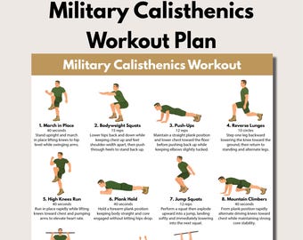 Calisthenics Workout Plan, Military Bodyweight Training Exercises (PDF Download)