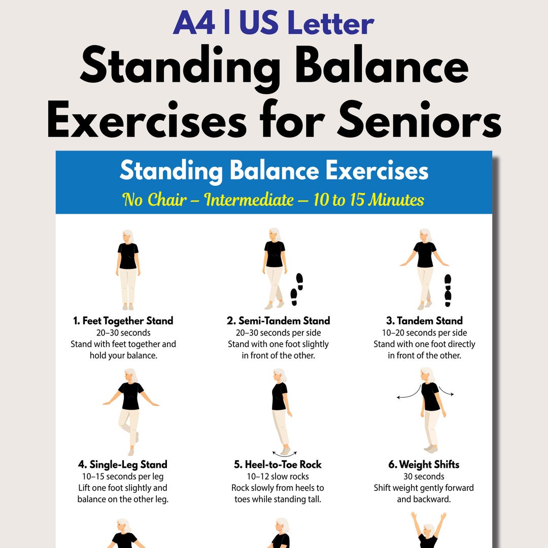 Standing Balance Exercises for Seniors, Stability & Fall Prevention ...