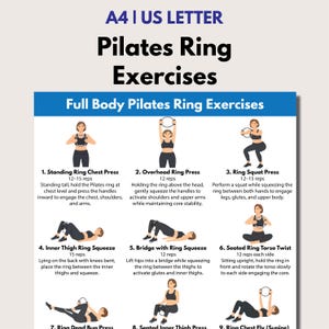 Pilates Ring Exercises,  Full Body Resistance Ring Circle (PDF Download)