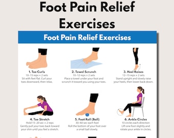 Foot Pain Relief Exercises PDF,  Plantar Fasciitis & Foot Strengthening Routine (Digital Download)