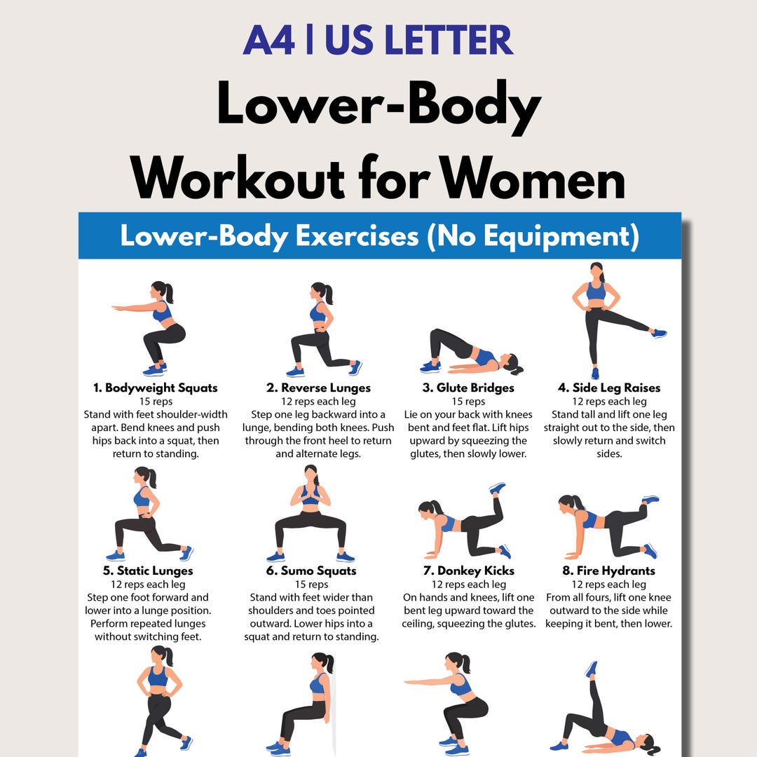 Lower Body Workout Chart No Equipment Legs Glutes Routine digital lower-body-workout-chart-no-equipment-legs-glutes-routine-digital