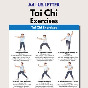 Tai Chi Exercises Chart, Beginner Balance Routine (PDF Download)
