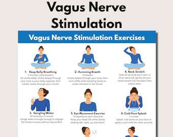 Vagus Nerve Stimulation Exercises, Nervous System Reset Chart (PDF Download)
