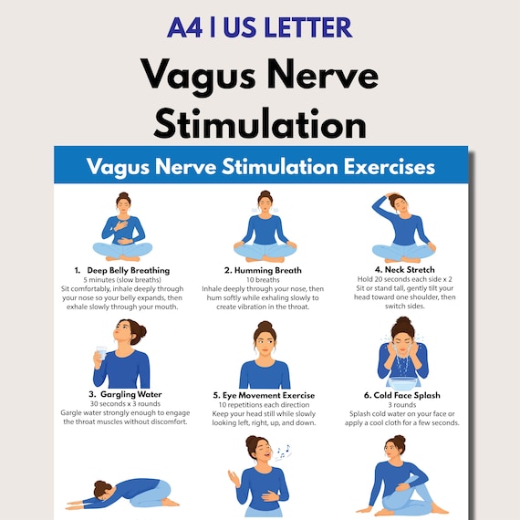 Vagus Nerve Stimulation Exercises, Nervous System Reset Chart (PDF Download)