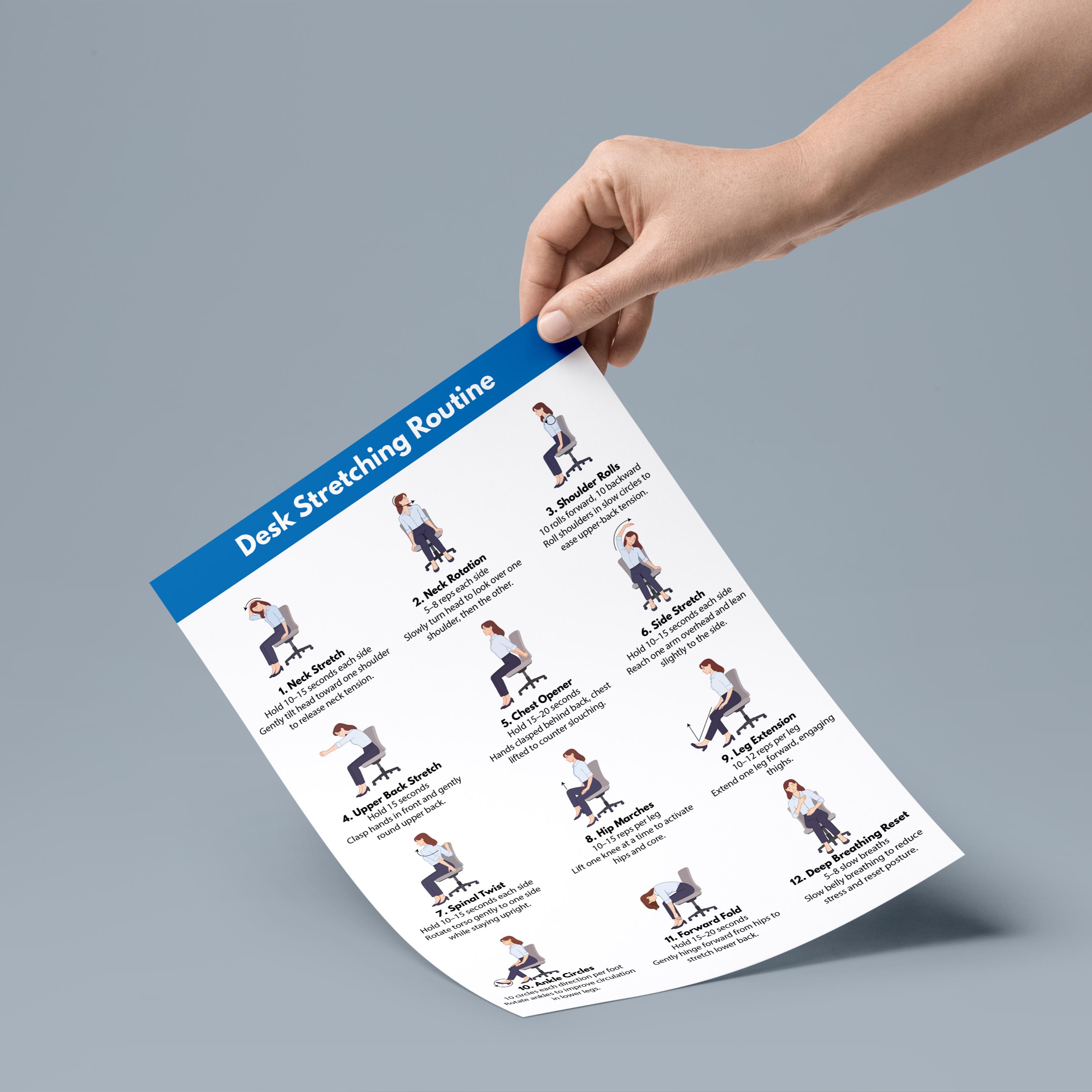 Office Stretch Routine Desk Stretch Routine, Stretches for Office Workers, PDF Digital ...