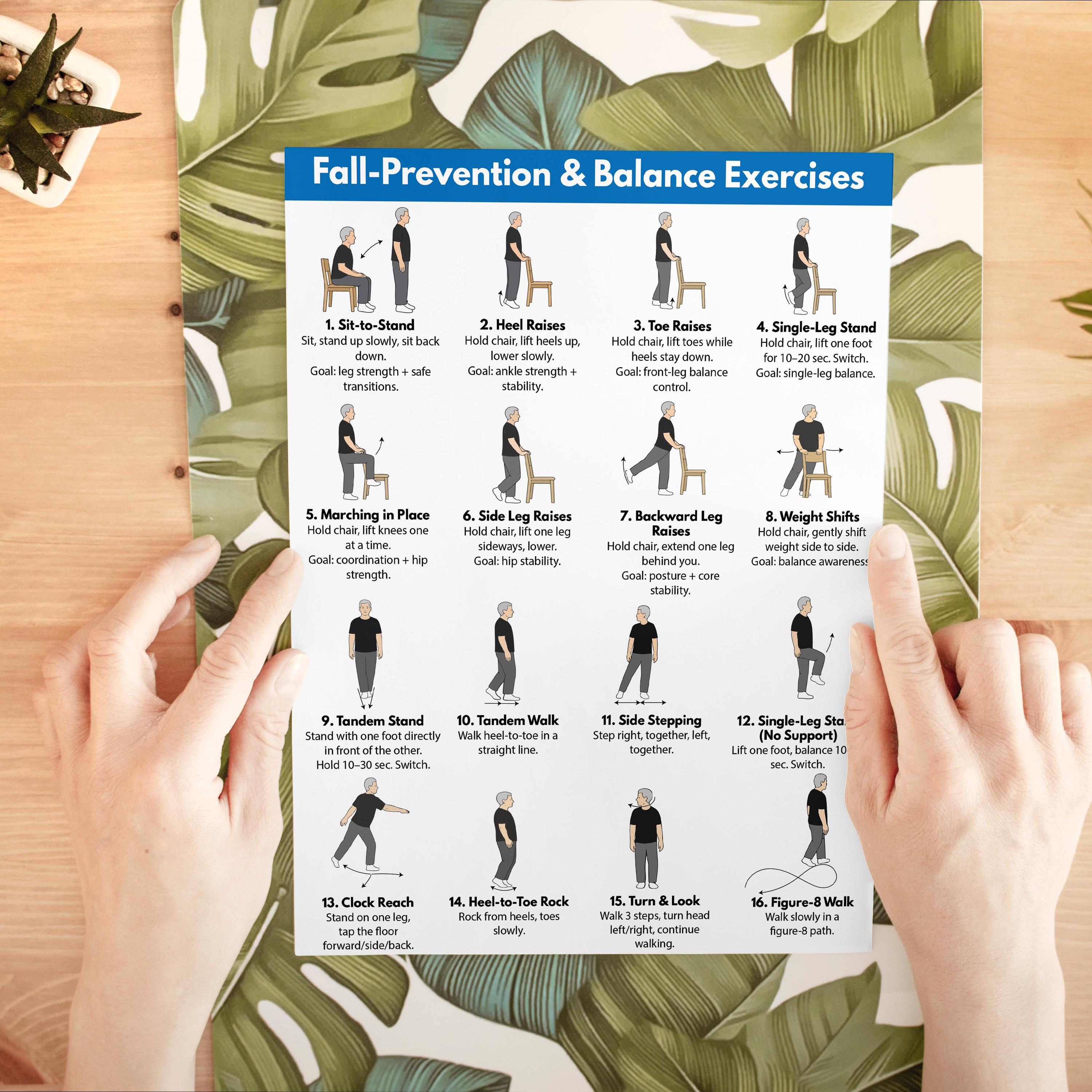 Fall Back Exercise Fall Prevention & Balance Exercises for Seniors, Elderly Core ...
