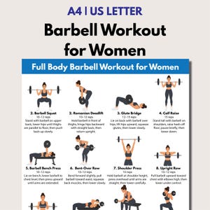 Full Body Barbell Workout for Women, Back, Chest & Legs Barbell Exercises PDF