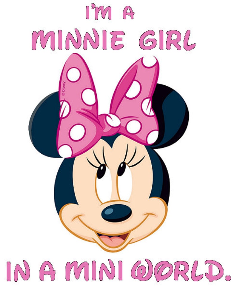 Im A Minnie Girl In A Mini World Minnie Mouse Iron On Etsy