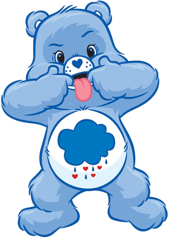 Care Bear Grumpy Sticks Out Tongue Blahblahblah Lays on Tummy | Etsy UK
