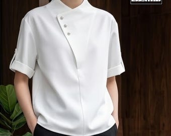 Camicia casual con bottoni / Maglia a maniche corte ampia / Abbigliamento quotidiano / Streetwear moderno Y2K