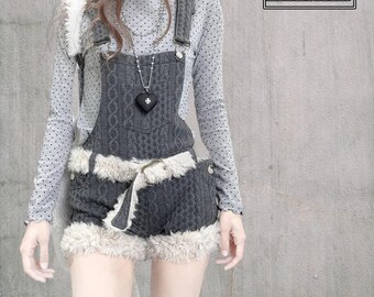 Long Sleeve Top Set | Fur Trim Romper | Chic Y2K Streetwear