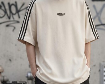 Half Sleeve Shirt | Casual Loose Striped Top | Daily Wear | Minimalist Streetwear Style