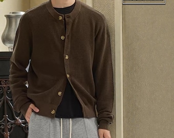 Cardigan ampio / Maniche lunghe con scollo rotondo / Abbigliamento quotidiano / Giacca casual streetwear