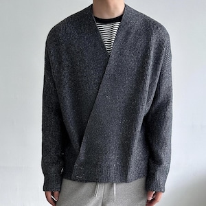 V Neck Robe Sweater | Loose Button Cardigan Jacket | Daily Wear | Minimal Streetwear Style

V neck cardigan top with cross front button design paired with relaxed pants for minimal streetwear look
