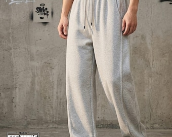 Pantaloni della tuta larghi con coulisse / Pantaloni jogger dritti e comodi / Per tutti i giorni / Stile streetwear minimalista