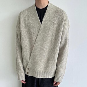 V Neck Robe Sweater | Loose Button Cardigan Jacket | Daily Wear | Minimal Streetwear Style

V neck cardigan top with cross front button design paired with relaxed pants for minimal streetwear look