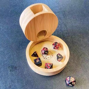 Wooden Dice Tower and Dice Tray, Portable Dice Roller for Tabletop RPG, Wood Dice Tower for TTRPG Game Night, GM Gift