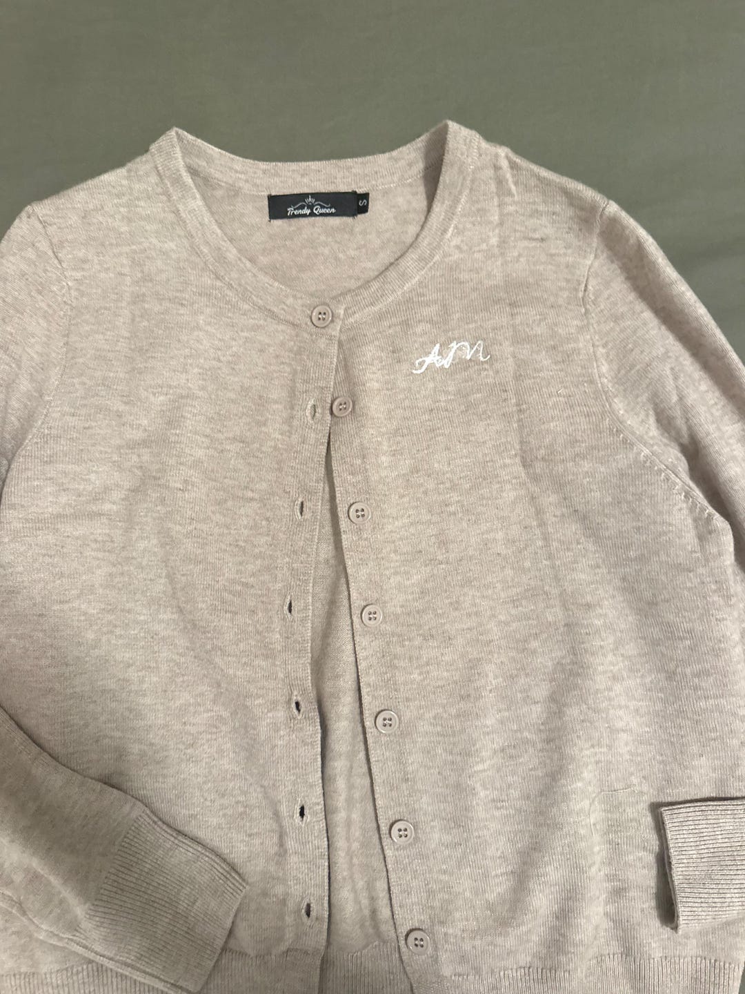 Custom Embroidered Monogram Cardigan