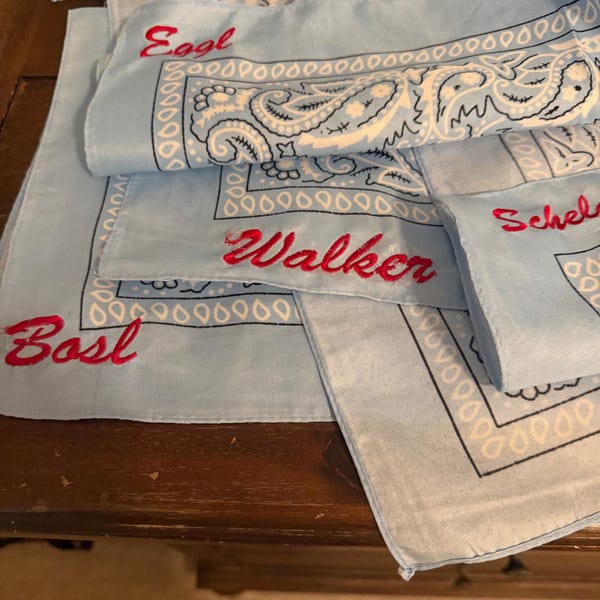 Custom Embroidered  bandana with name or monogram