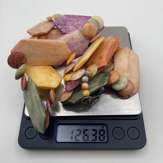 Dyed Camel Bone Statement Necklace Multi-Color Ge… - image 7