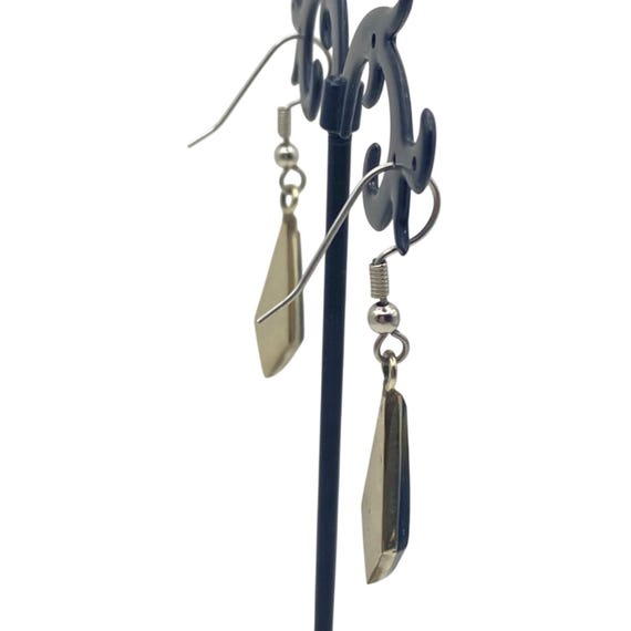 Abalone Shell Drop Earrings Geometric  Silver-Ton… - image 7
