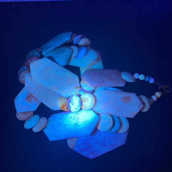 Dyed Camel Bone Statement Necklace Multi-Color Ge… - image 8