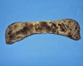 Vintage Shirred Beaver Fur Collar Brown Super Soft Real Fur 2 Sides Sewn Together For Coat or Sewing Crafts