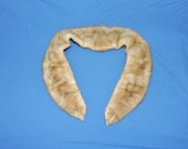 Vintage Mink Fur Collar Light Brown Real Fur 50s 1950s Brown Wool Button Onto Coat