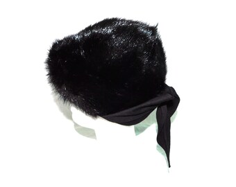 Vtg Natural Real Canadian Mountain Cat Fur Hat/hat of Real  display picture 1