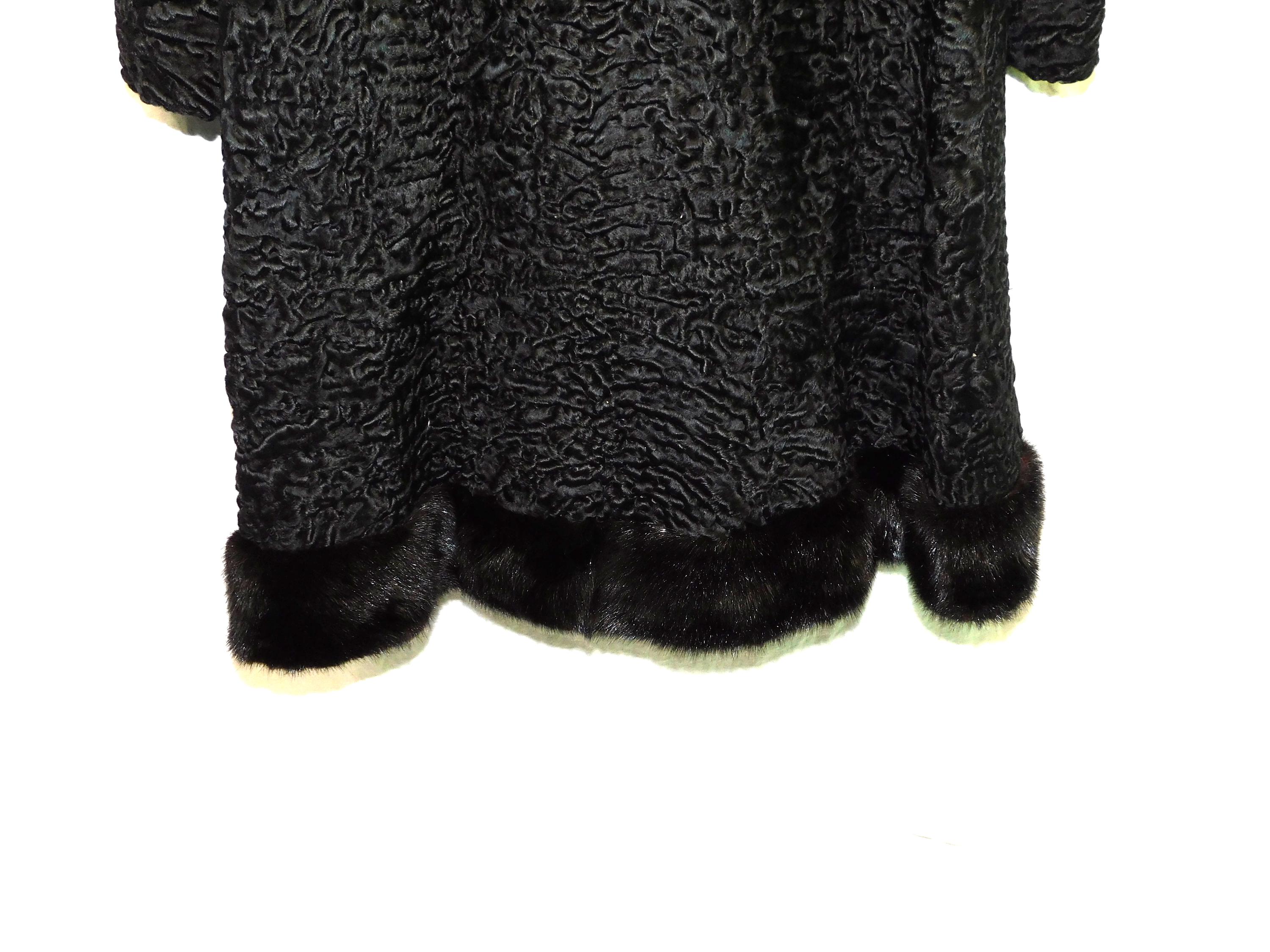 Vintage Cikra Cleveland M Black Persian Curly Lamb Fur Coat With