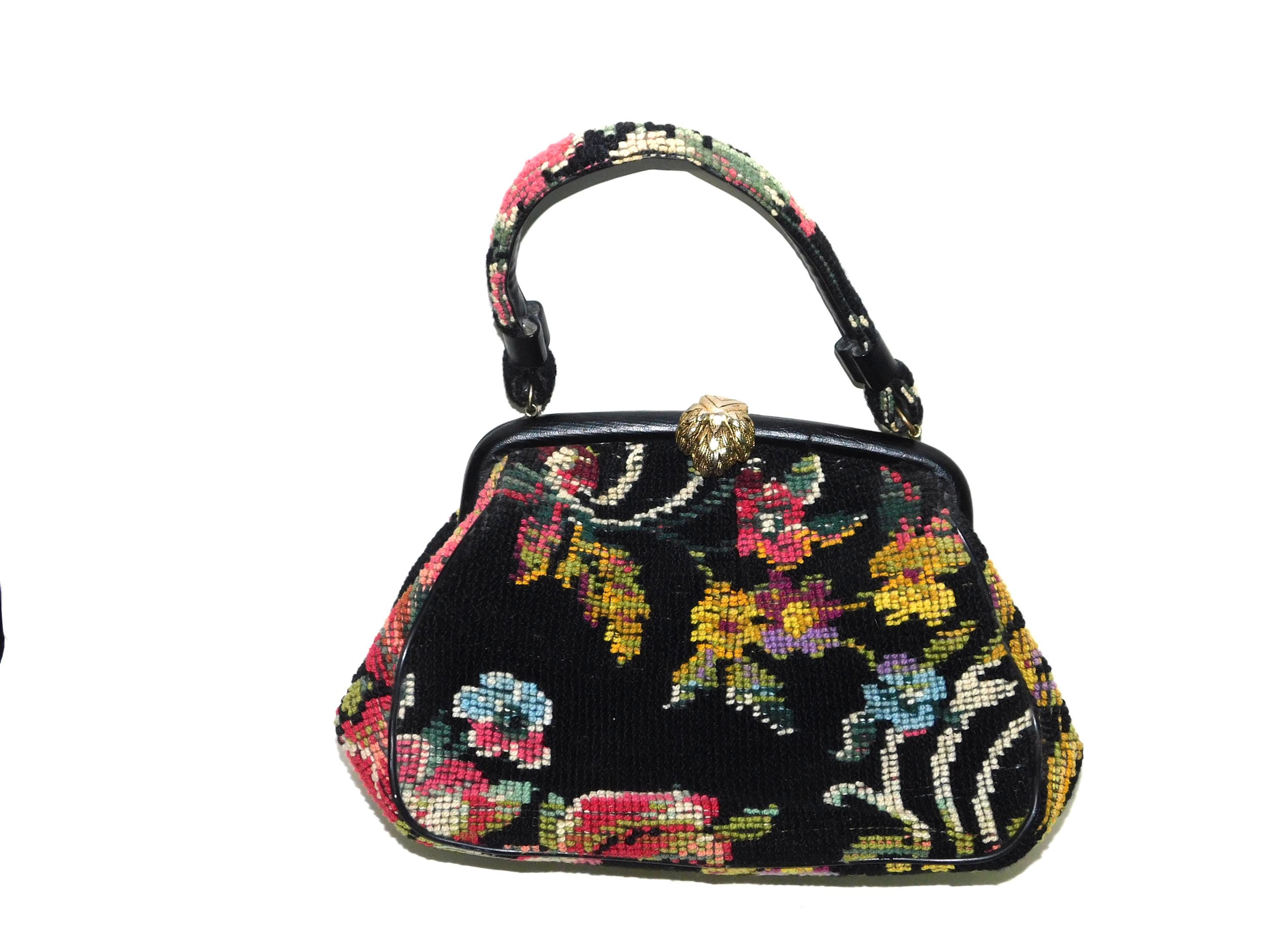 Vintage white flower rose‎ berry beaded crossbody shoulder purse ornate blossom ✨?? The Bag Lady 925??‍⬛✨ Prada 2000 re edition Terry  main image 2