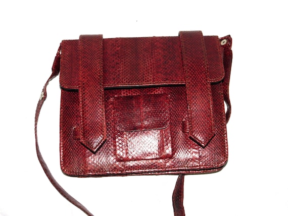 Burgundy snakeskin bag outlet