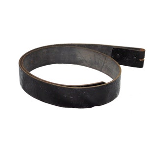 Black Floral Tooled Leather Belt Size 34 Full Grain 1.5 in wide Western Style No buckle