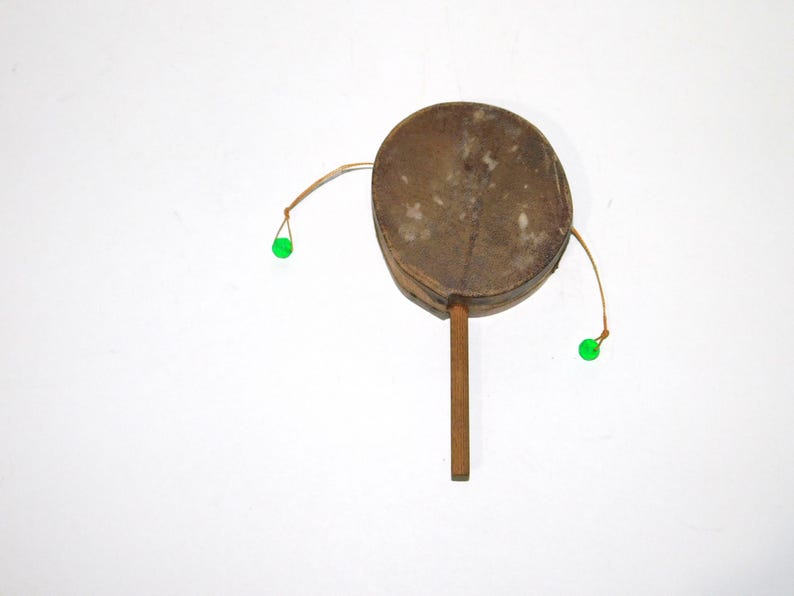 Vintage Alaska Native Eskimo Made Hide Clapper Drum Toy Inuit Folk Art ...