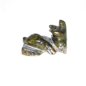 Alaska Eskimo Seal Hunter Soapstone Carving Figurine Signed Native Eskimo Inuit Carved