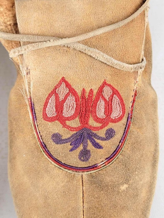 Vintage Native American Indian Moccasins Embroide… - image 3