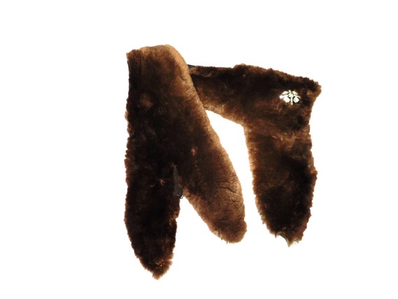 Vintage 50s Sheared Beaver Fur Scarf Collar Wrap … - image 8