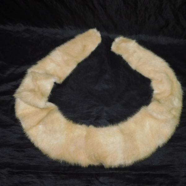 Vintage Blonde Mink Fur Collar Light Brown Beige For Coat Clothing Stole Scarf Wrap