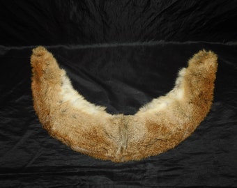 Vintage Brown Rabbit Fur Collar Scarf Wrap For Coat Clothing Natural Colors 36"