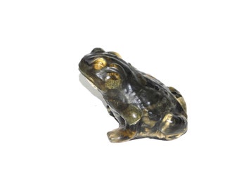 Sterling Alaska Gravel Rocks Stone in Resin Frog Figurine Northland Craft Originals