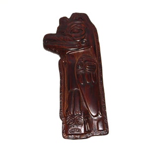 Vintage Alaska Thunderbird Totem Carved Wood Wall Hanging Ketchikan Bird Carving 9&quot;