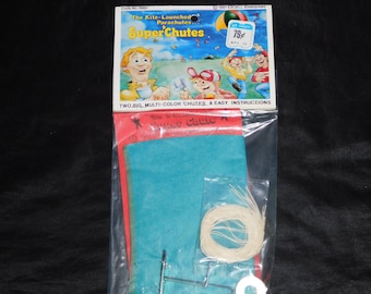 Vtg 1981 Super Chutes Kite Launched Parachutes Outdoor Toy Excell Enterprises NEW NIP