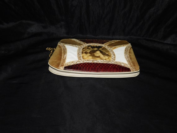 Vintage Caprice Snakeskin Purse Shoulder Bag Patc… - image 9