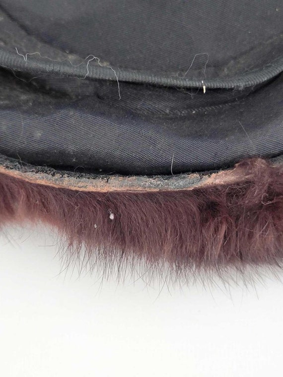 Antique Ladies Black Beaver Fur Hat Winter Formal… - image 3