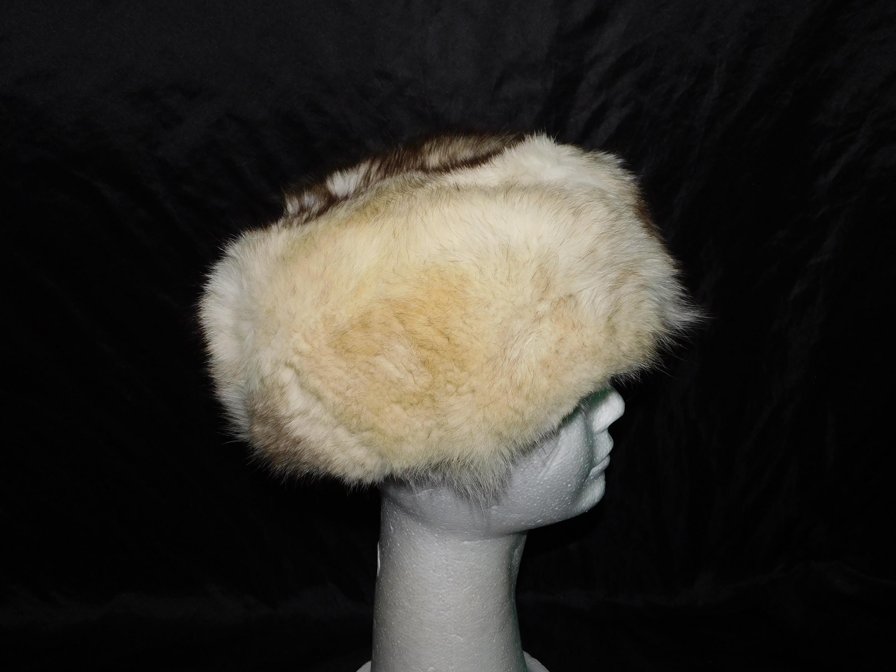 Vintage Alaska Arctic fur hats Vintage L XL Alaska Arctic Fox Fur Hat White Brown Orange  main image 3