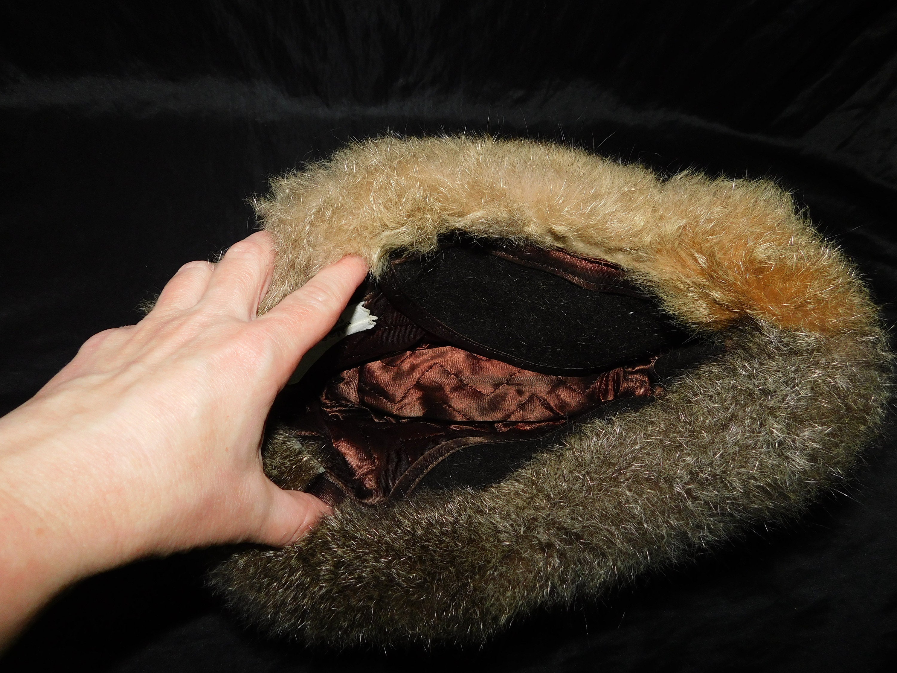 Vintage North King S Mens Brown Fur Hat Folding Fedora 1960s 