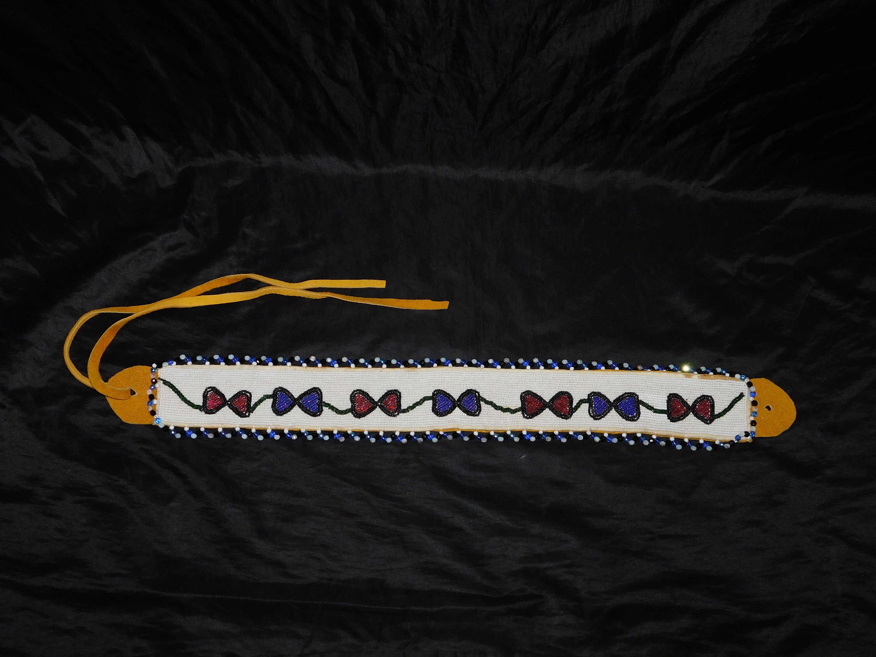 Alaska Native Athabaskan Indian Beaded Belt Sash Moose Hide