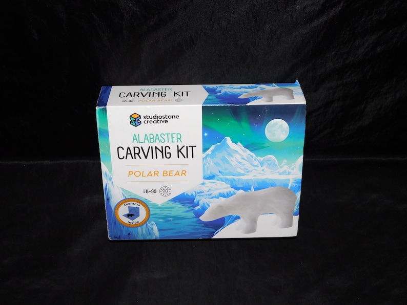 Polar Bear Alabaster Carving Kit Studio Stone Creative Pre Cut Shape Ages 8 +