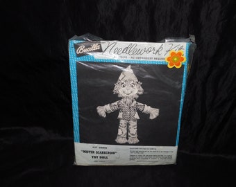 Vintage Bucilla Mr Mister Scarecrow Toy Doll Sewing Kit 26" Craft Needlework Kit 2689